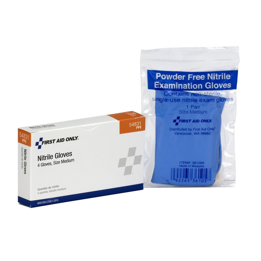 First Aid Only Nitrile Exam Gloves, Size Medium