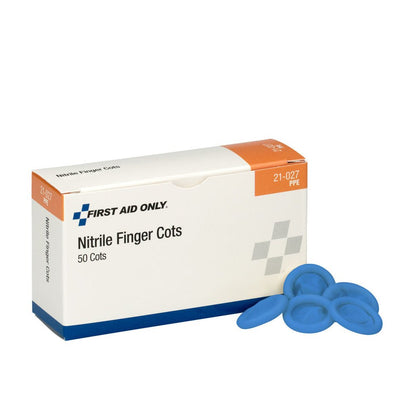 First Aid Only Nitrile Finger Cots, 50 Per Box