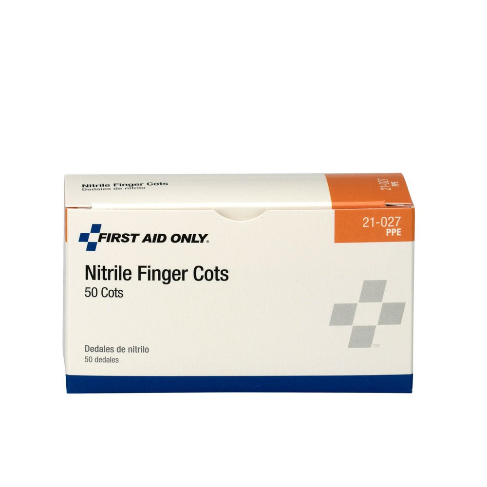 First Aid Only Nitrile Finger Cots, 50 Per Box