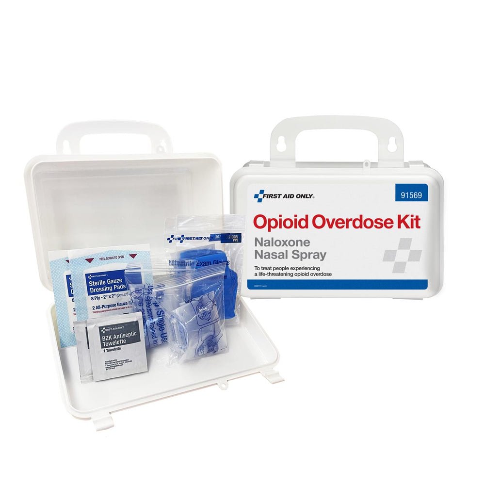 First Aid Only Opioid Overdose Kit, Plastic, with Naloxone Nasal Spray