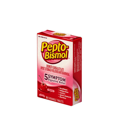 PhysiciansCare Pepto Bismol, Package of 30 Chewable Tablets, Original Flavor