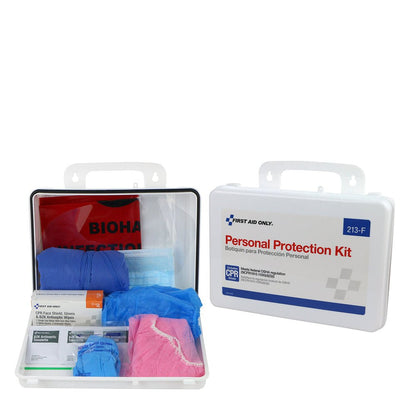 First Aid Only Personal Protection Kit, BBP (Blood borne Pathogen) Spill Clean Up Apparel Kit with CPR Pack, Plastic Case