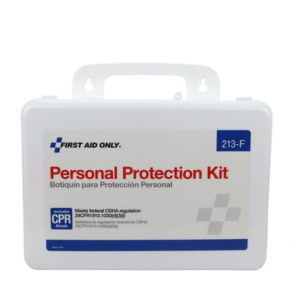 First Aid Only Personal Protection Kit, BBP (Blood borne Pathogen) Spill Clean Up Apparel Kit with CPR Pack, Plastic Case