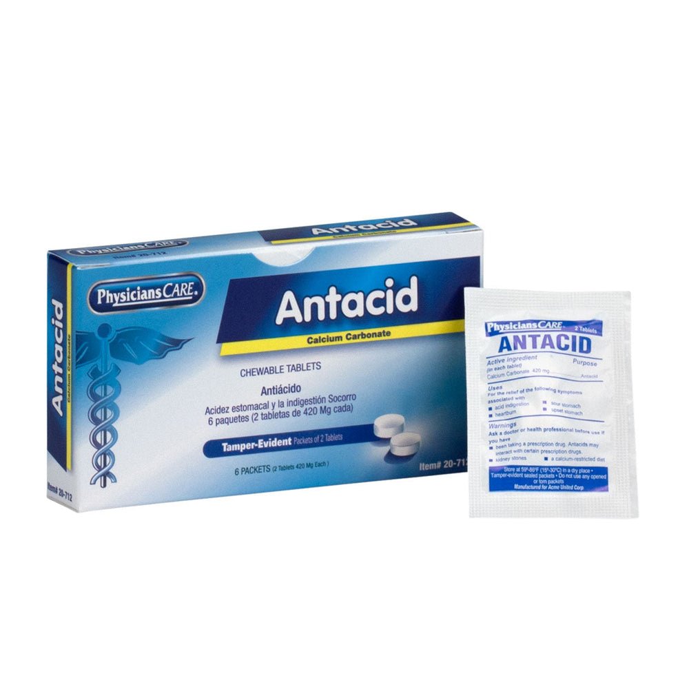 PhysiciansCare Antacid, Includes 6 Packets of 2 Tablets