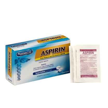 PhysiciansCare Aspirin, Contains 25 Packets of 2 Tablets