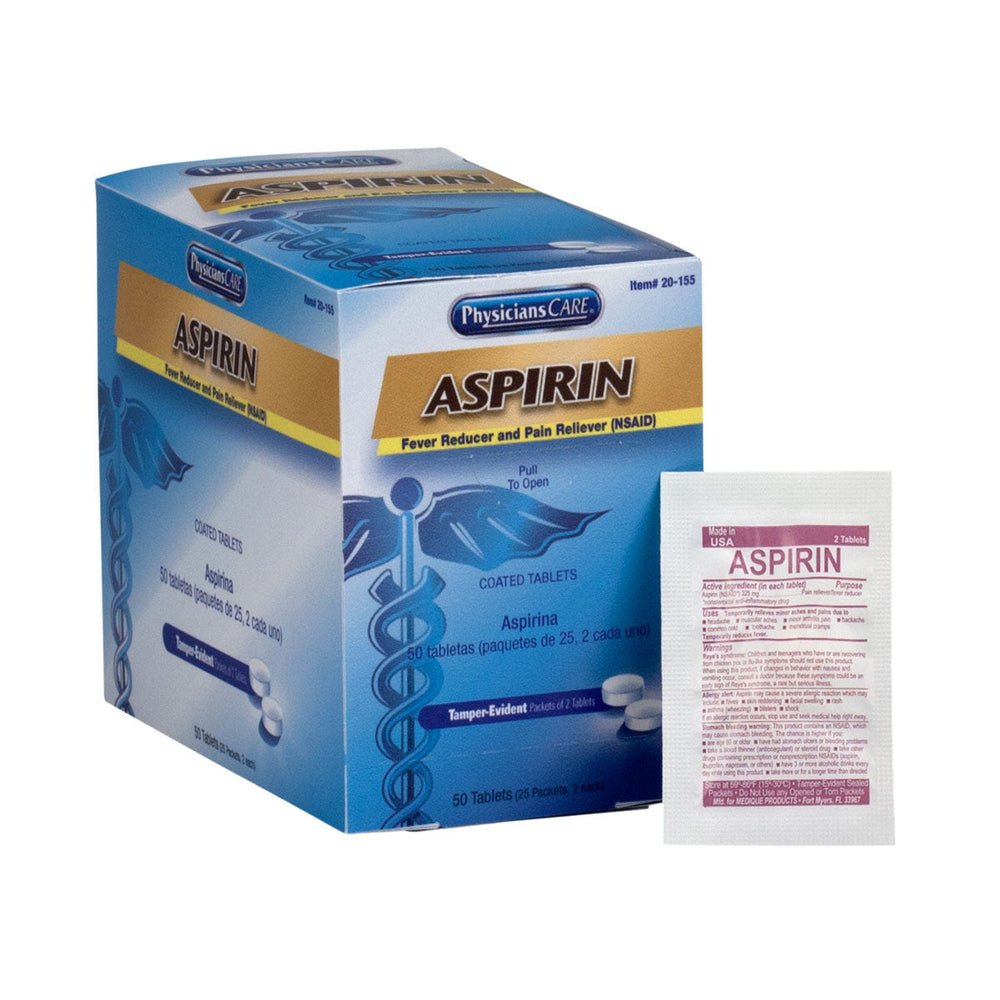 PhysiciansCare Aspirin Tablets, 50 count, 325mg