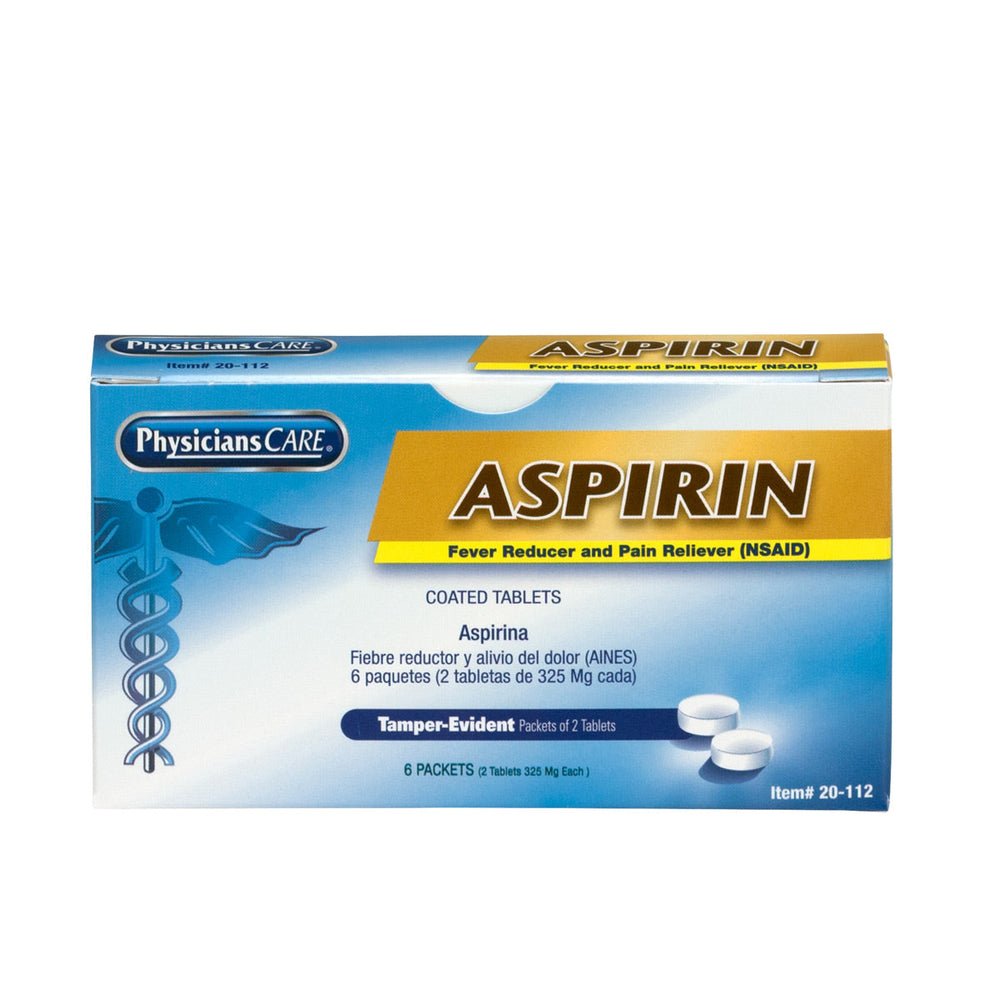PhysiciansCare Aspirin, 6 Packets of 2 tablets