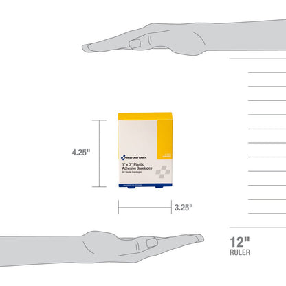 First Aid Only 1" x 3" Plastic Adhesive Bandage, 60 per Box
