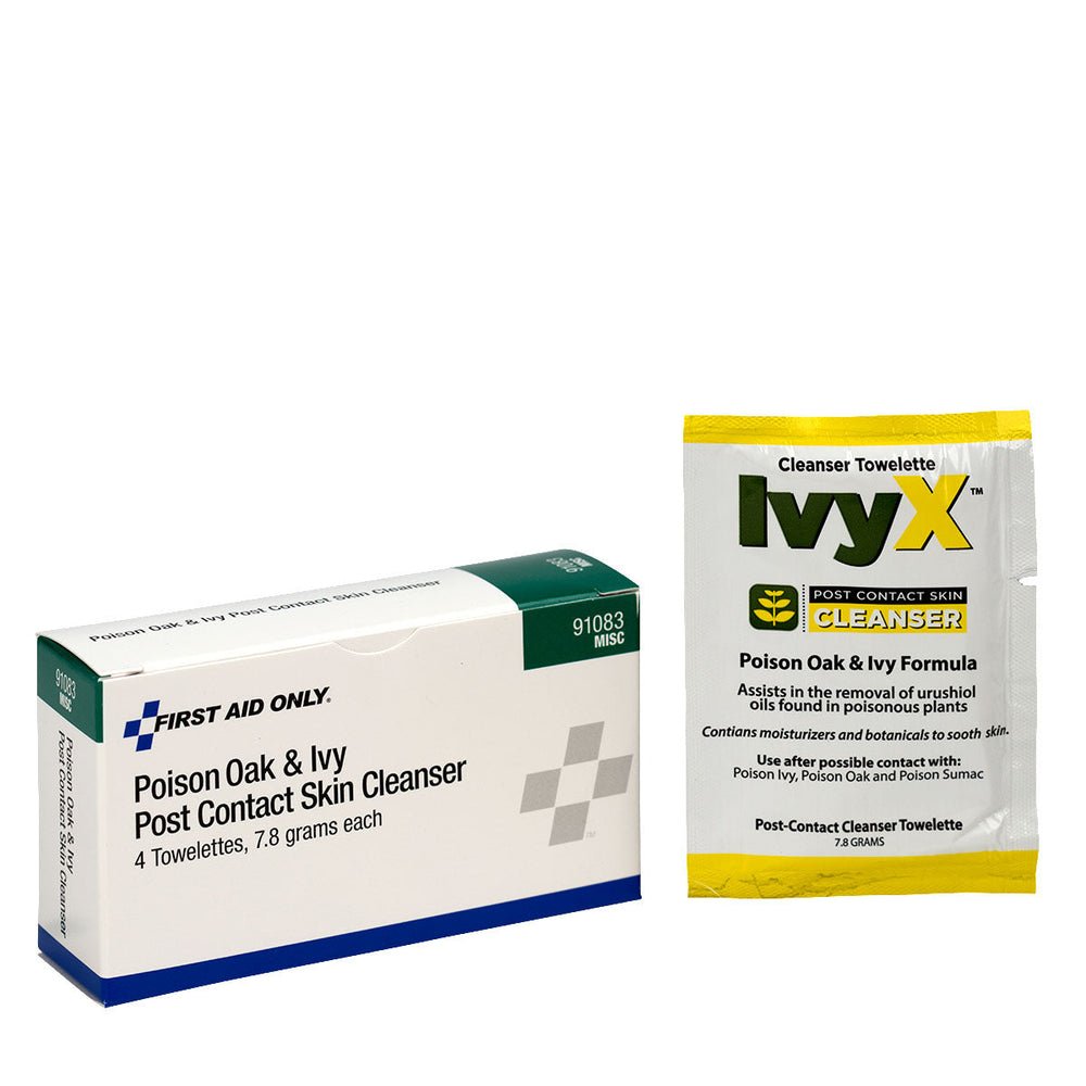 First Aid Only Poison Oak & Ivy Post-Contact Cleanser Towelettes, 4ct