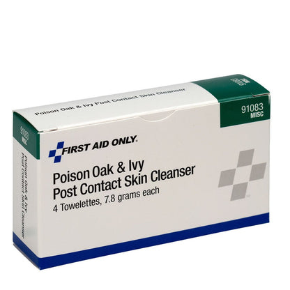 First Aid Only Poison Oak & Ivy Post-Contact Cleanser Towelettes, 4ct