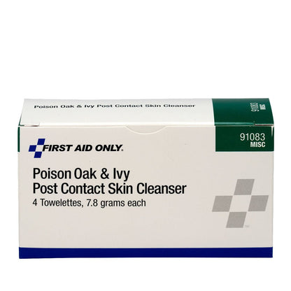 First Aid Only Poison Oak & Ivy Post-Contact Cleanser Towelettes, 4ct