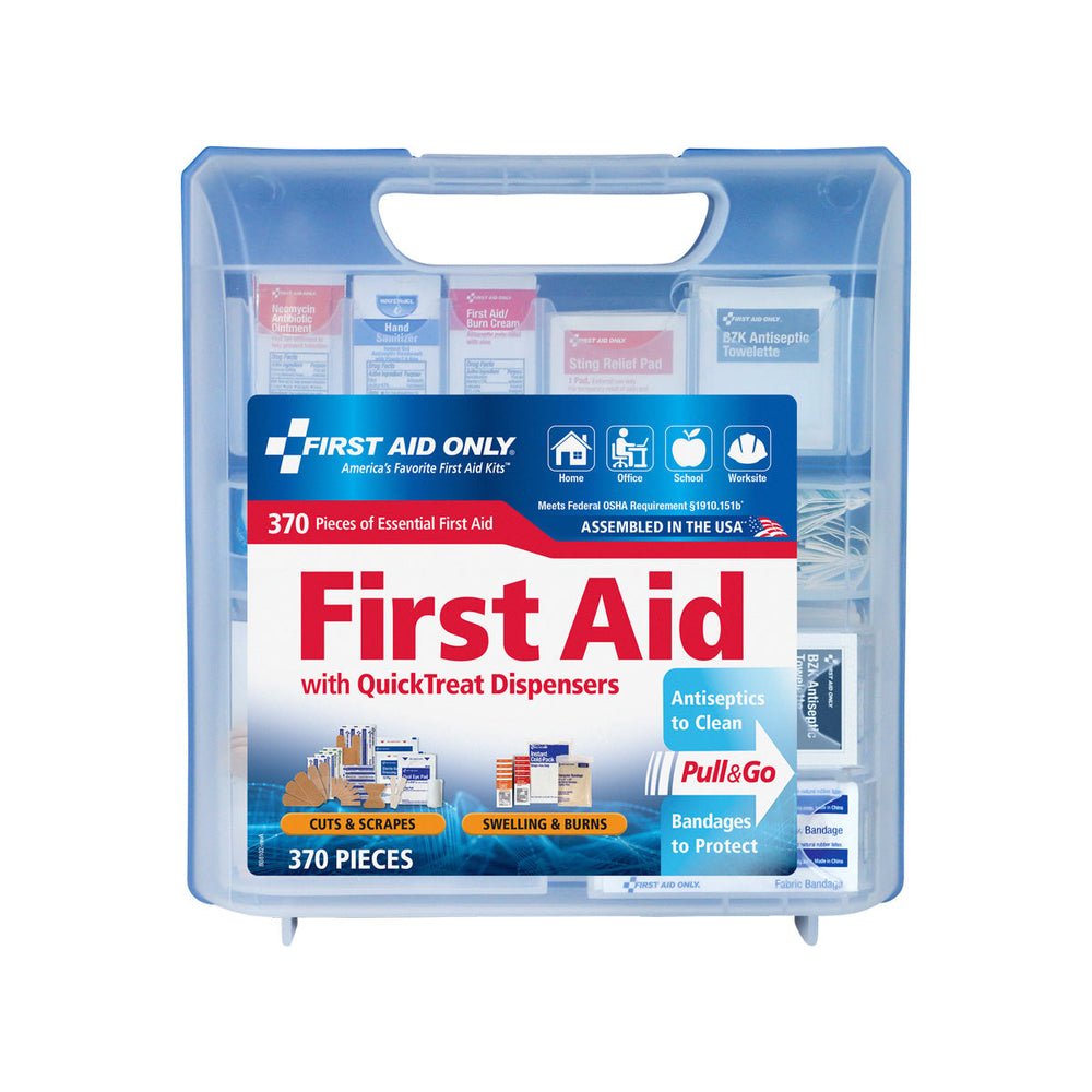 First Aid Only QuickTreat Dispenser Plastic First Aid Kit, 370 pieces
