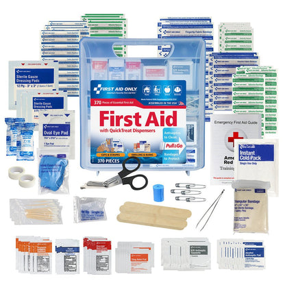 First Aid Only QuickTreat Dispenser Plastic First Aid Kit, 370 pieces