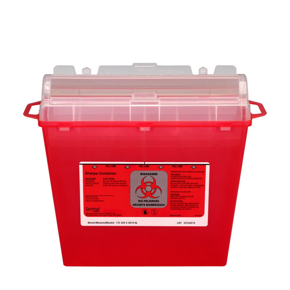 First Aid Only Sharps Container, 5 qt.