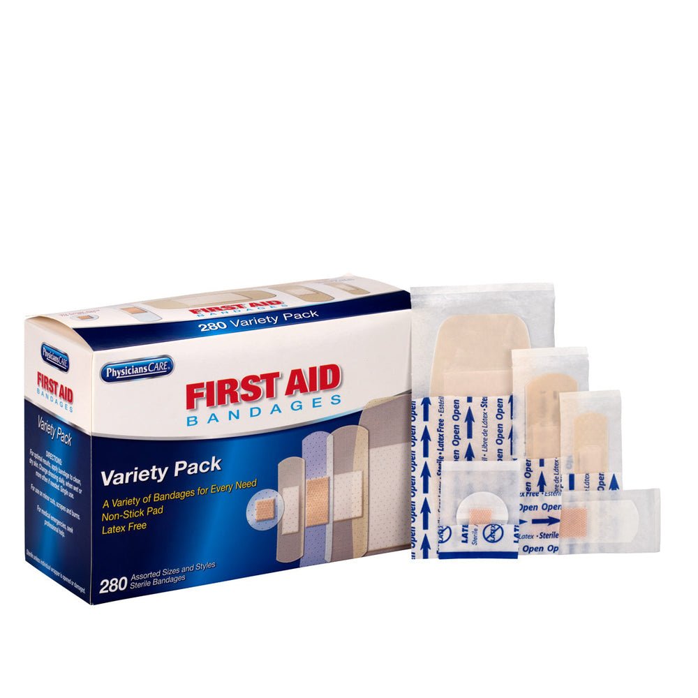 First Aid Only Sheer & Clear Bandage Variety Pack, Assorted Sizes, 280 Count