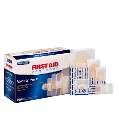 First Aid Only Sheer & Clear Bandage Variety Pack, Assorted Sizes, 280 Count