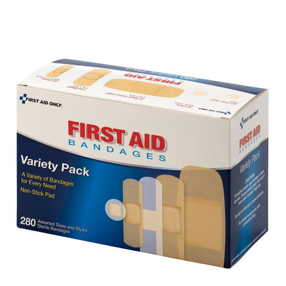 First Aid Only Sheer & Clear Bandage Variety Pack, Assorted Sizes, 280 Count