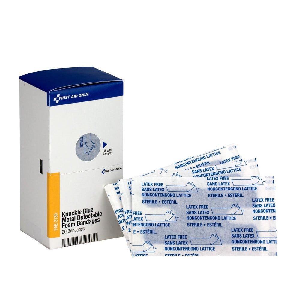SmartCompliance Refill Knuckle Foam Blue Metal Detectable Bandages, 20 Per Box