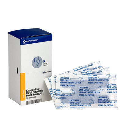 SmartCompliance Refill Knuckle Foam Blue Metal Detectable Bandages, 20 Per Box