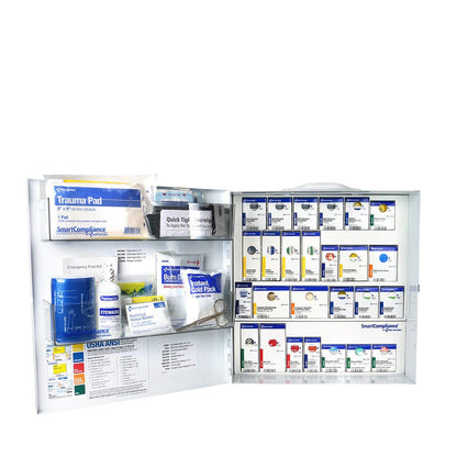 SmartCompliance Large ANSI 2021 B Metal First Aid Cabinet with Medications for Food Service