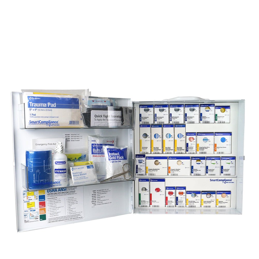 SmartCompliance Large ANSI 2021 B Metal First Aid Cabinet without Medications for Food Service
