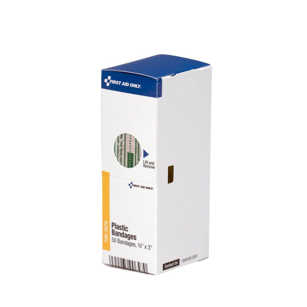 SmartCompliance Refill 3/4"x3" Adhesive Plastic Bandages, 50 Per Box