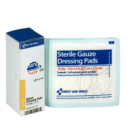 SmartCompliance Refill 3"x 3" Sterile Gauze Pads, 10 Per Box