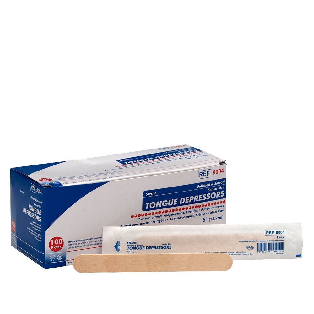 First Aid Only Sterile Tongue Depressors, 6", 100 Per Box