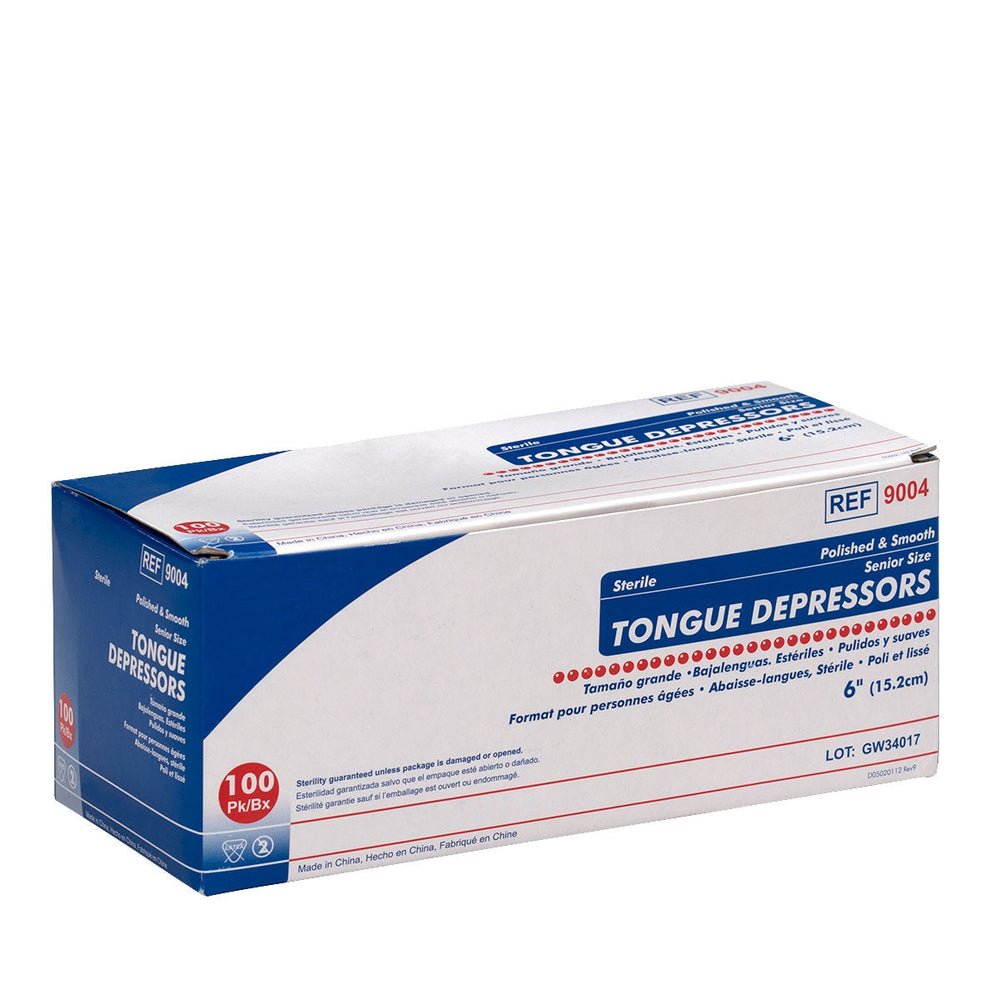 First Aid Only Sterile Tongue Depressors, 6", 100 Per Box