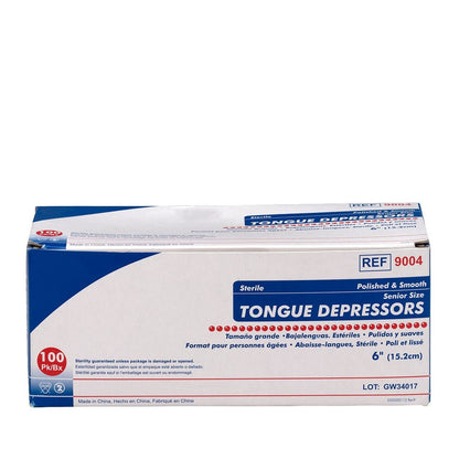 First Aid Only Sterile Tongue Depressors, 6", 100 Per Box