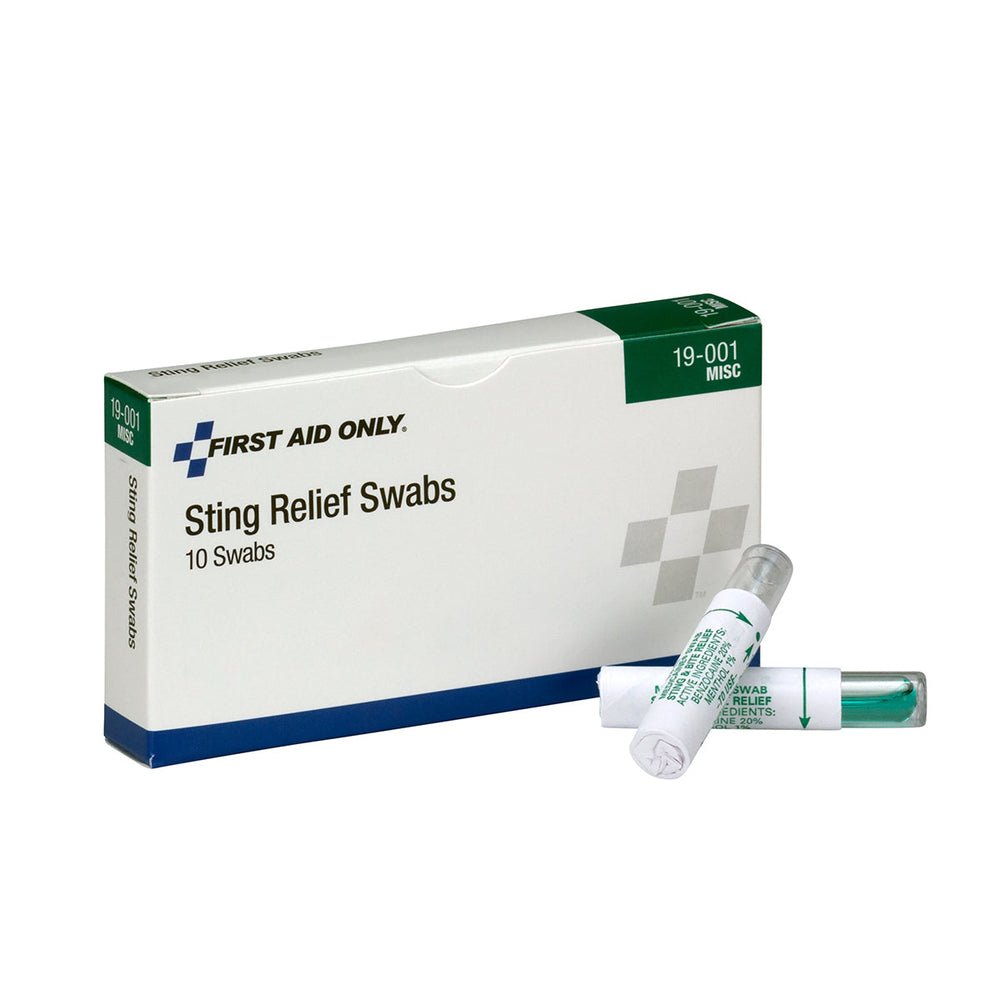 First Aid Only Sting Relief Swabs, 10 Per Box