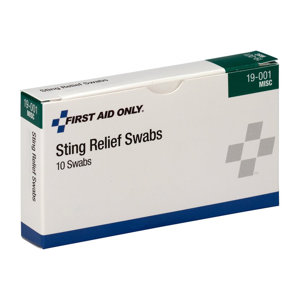 First Aid Only Sting Relief Swabs, 10 Per Box