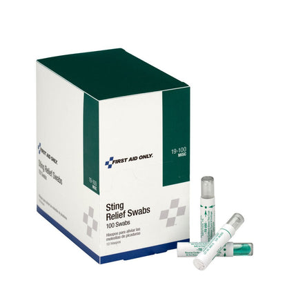 First Aid Only Sting Relief Swabs, 100 Per Box