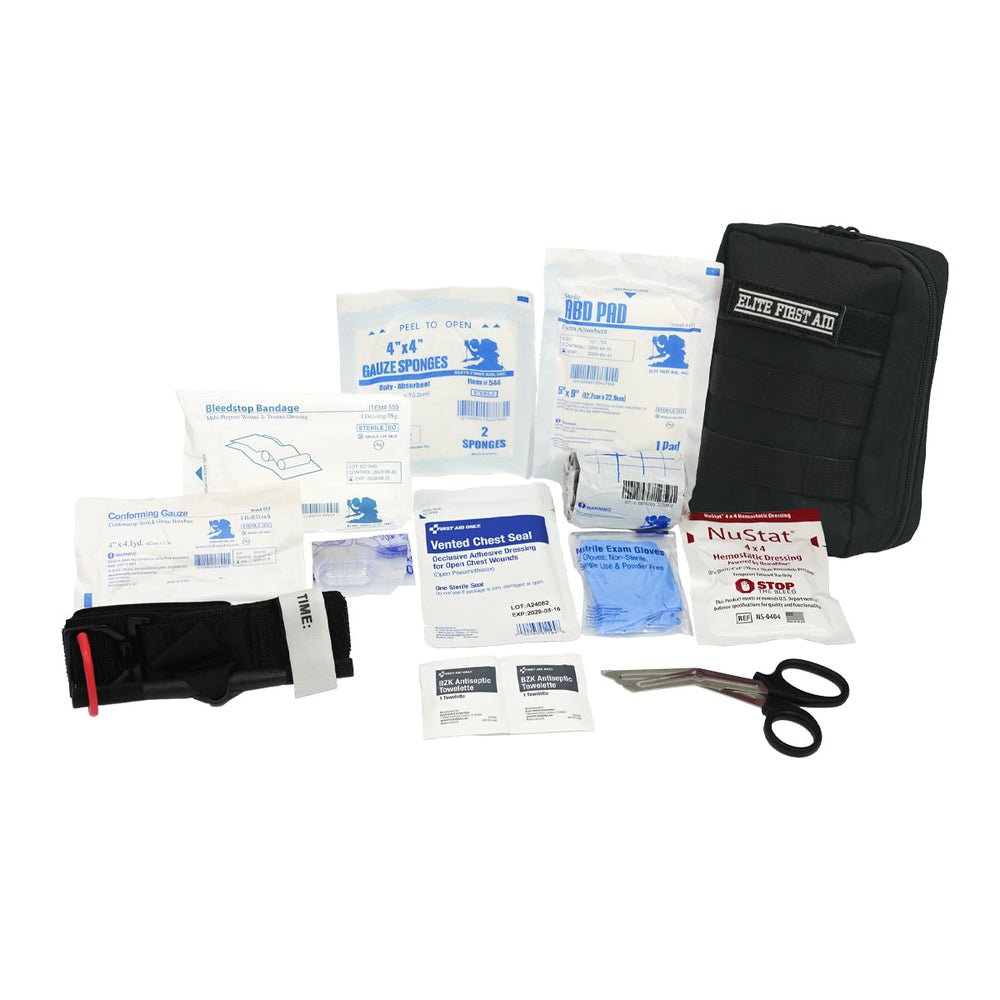 Elite First Aid Tactical IFAK Advanced Kit with Bleeding Control - Black