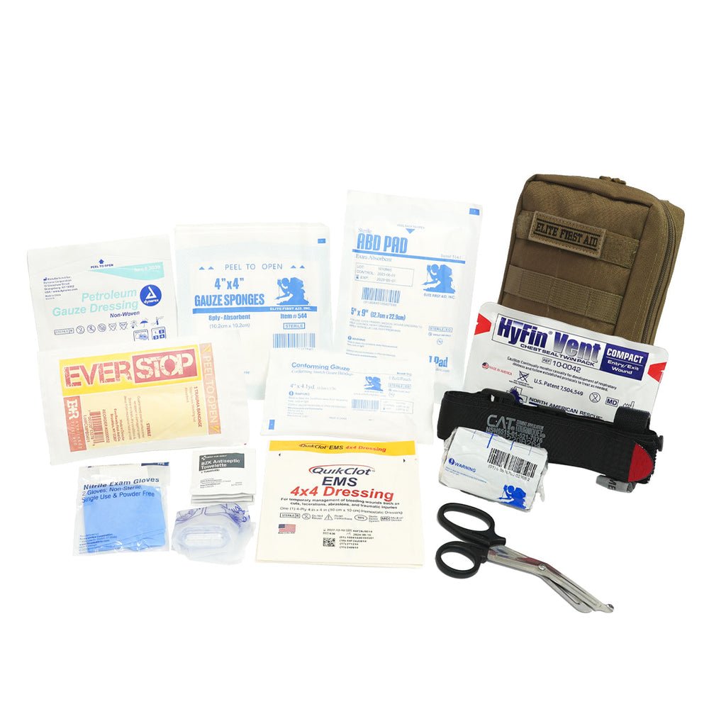 Elite First Aid Tactical IFAK PRO Kit with Bleeding Control - Tan