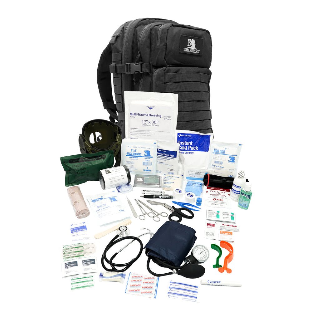 Elite First Aid Tactical Trauma Advanced Backpack with Bleeding Control - Black