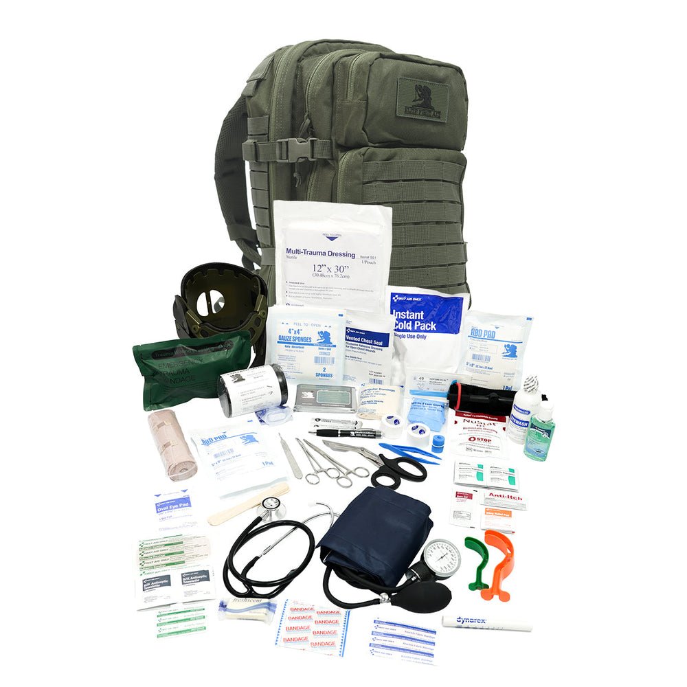 Elite First Aid Tactical Trauma Advanced Backpack with Bleeding Control - Olive Drab
