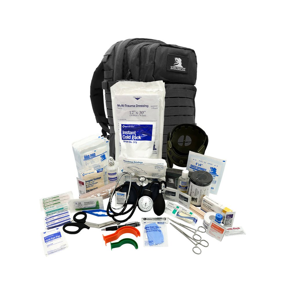 Elite First Aid Tactical Trauma First Aid Backpack - Black