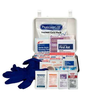 First Aid Only Travel First Aid Kit, Weatherproof Plastic Case, 64 pieces