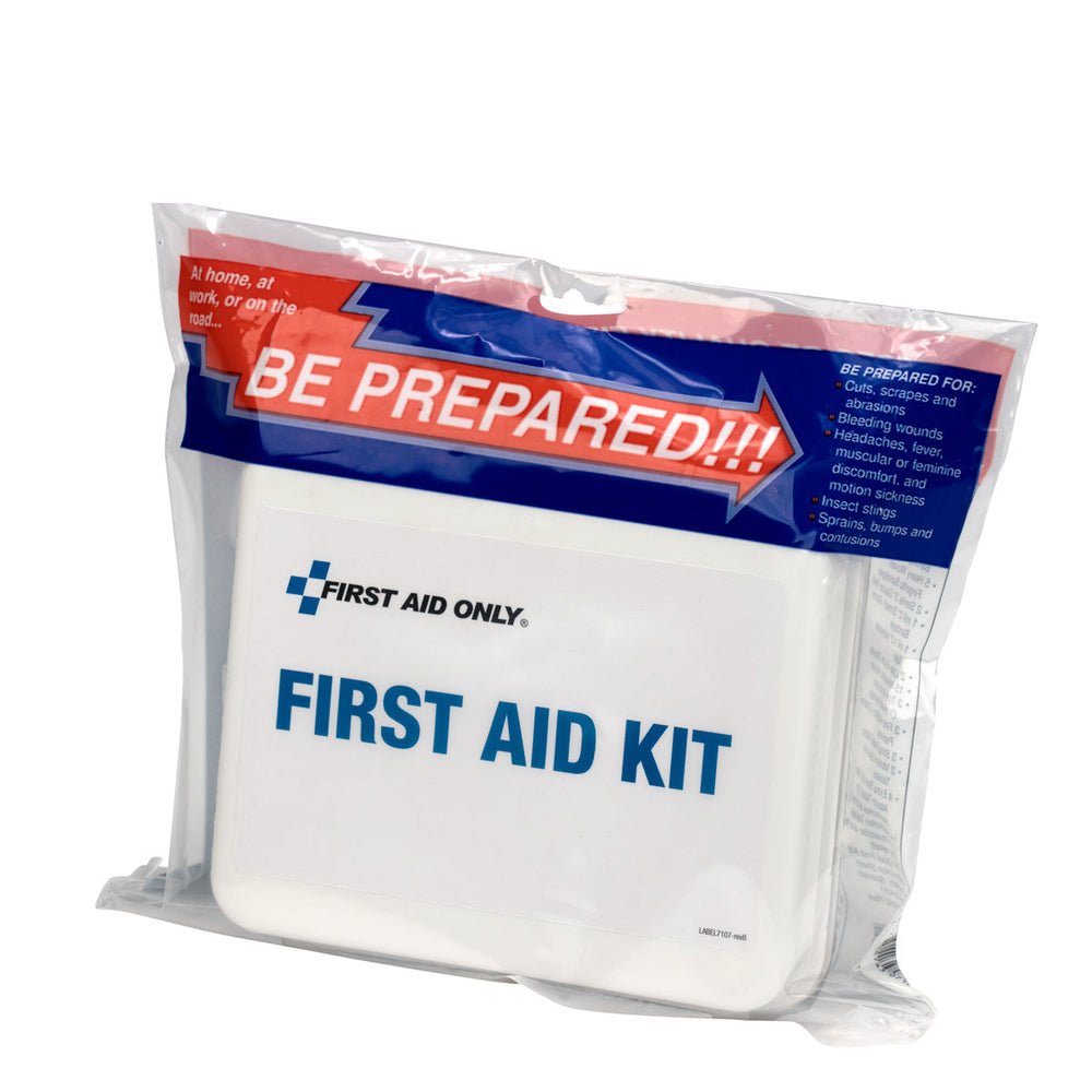 First Aid Only Travel First Aid Kit, Weatherproof Plastic Case, 64 pieces