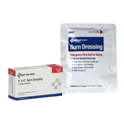 First Aid Only 4"x4" Burn Dressing, 1 Per Box