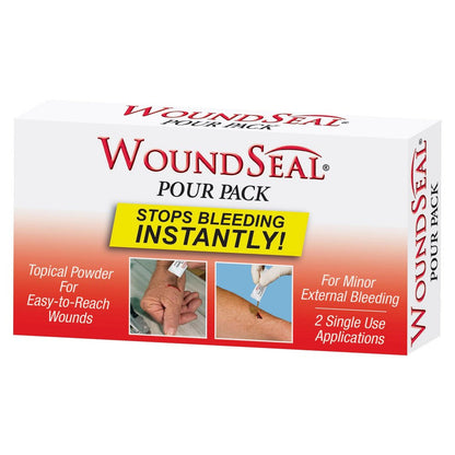First Aid Only Wound Seal Blood Clot Powder, Pour Packs, Box of 2