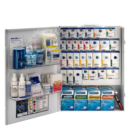 First Aid Only 150 Person XL Metal SmartCompliance Food Service First Aid Cabinet with Medications