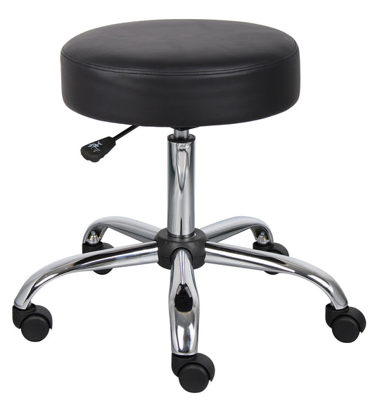 Boss Black Antimicrobial Vinyl Medical Stool - B240-BK