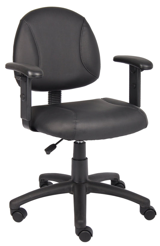 Boss Black Posture Chair W/ Adjustable Arms - B306