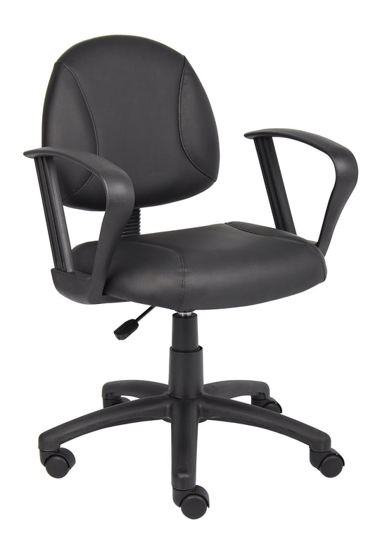 Boss Black Posture Chair W/ Loop Arms - B307