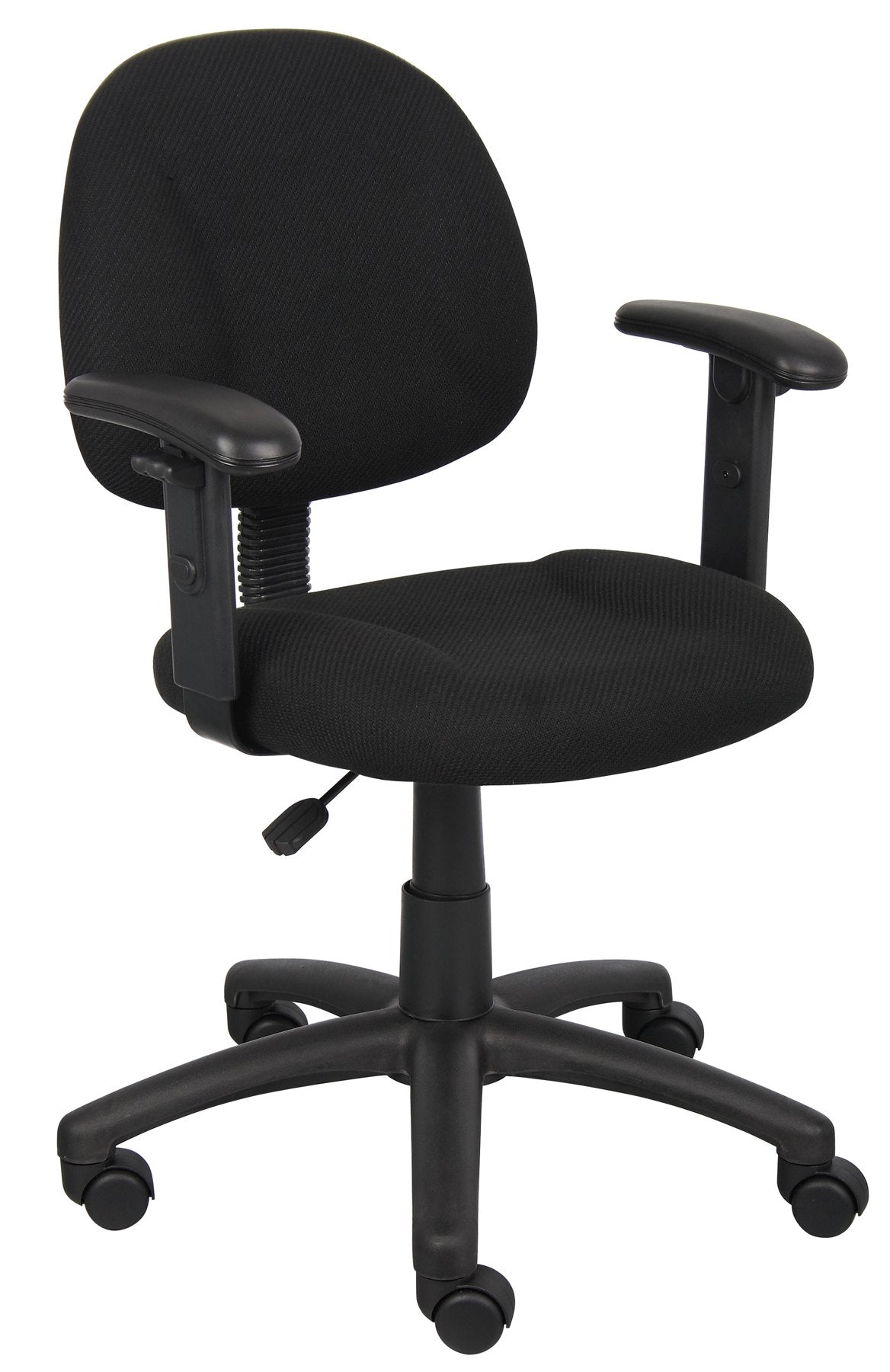 Boss Black Deluxe Posture Chair W/ Adjustable Arms - B316-BK