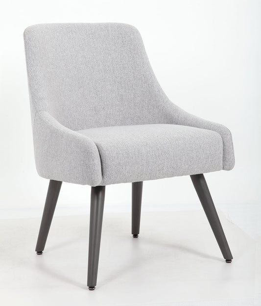 Boss Boyle Guest Chair - Foam Seat Material - 5-star Base - Wood, Gray, Black - Poly Linen, Metal - 1 Each