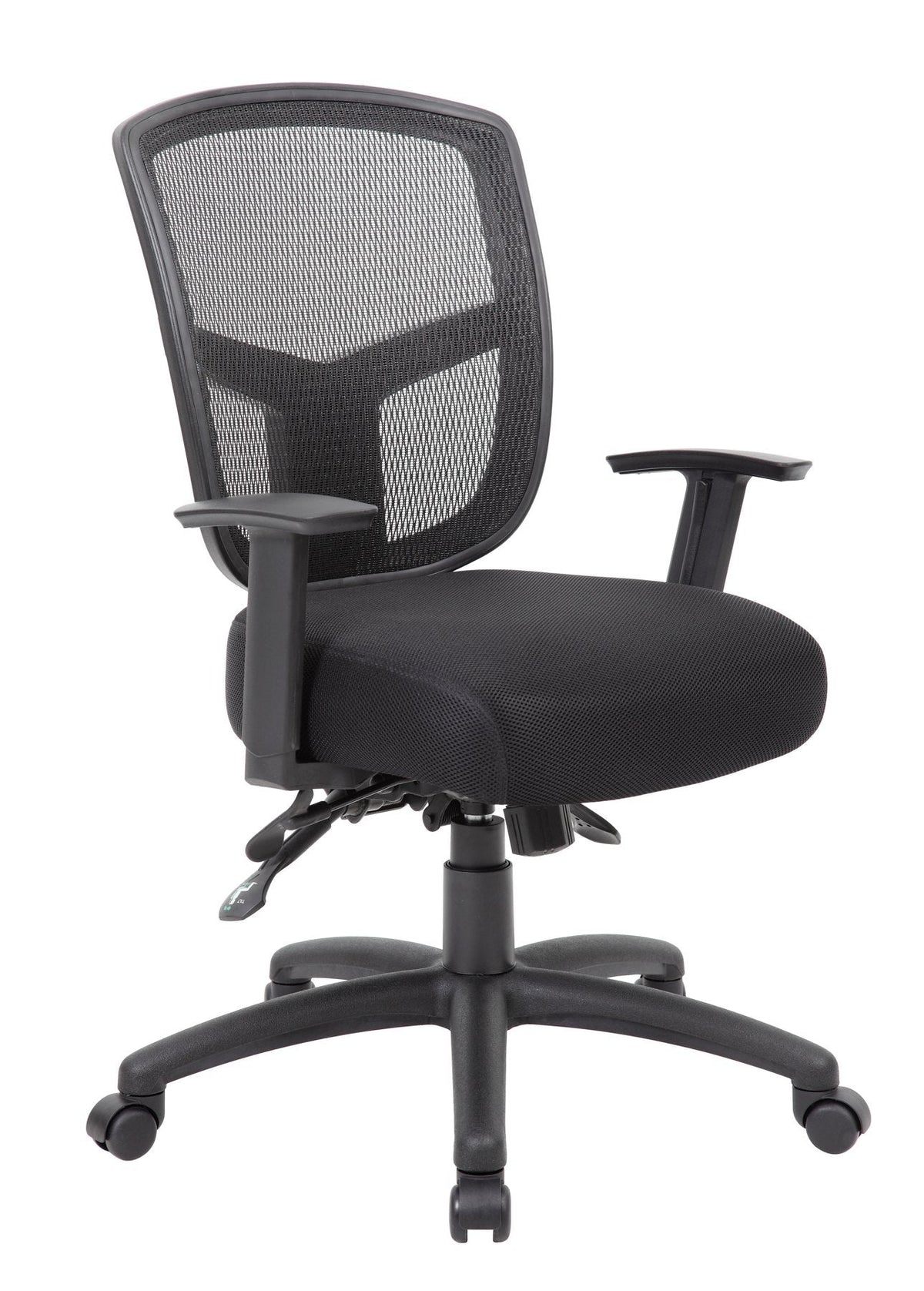 Boss Contract Mesh Task Chair - High Density Foam (HDF) Seat Material - Mesh Back Material - 5-star Base - Black - Mesh, Fabric - Armrest - 1 Each
