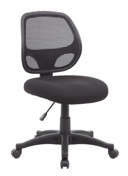 Boss Commercial Mesh-Back Task Chair - High Density Foam (HDF) Seat Material - Mesh Back Material - 5-star Base - Black - Mesh, Fabric - 1 Each